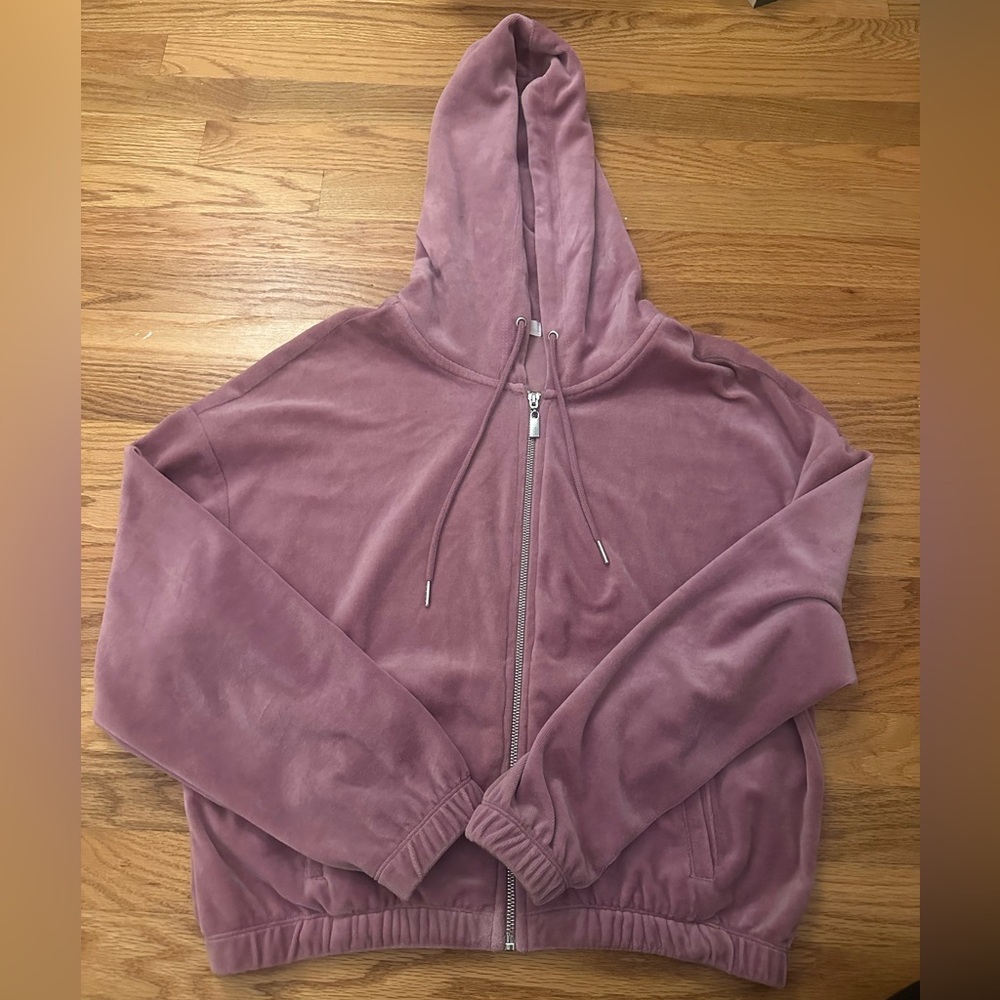 Garage Velvet cropped Zip Up